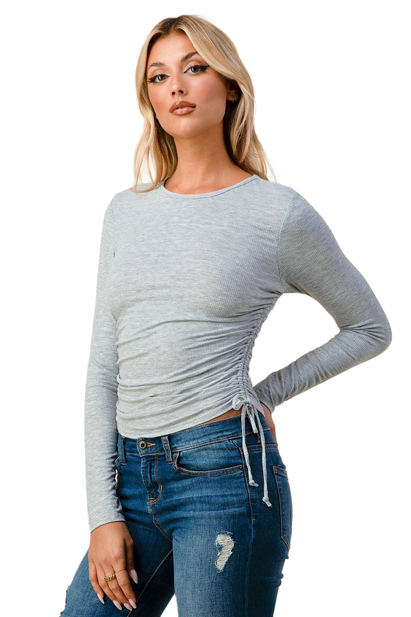 Side Ruched Long Sleeve