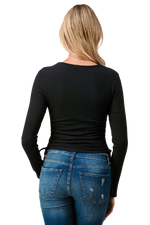 Side Ruched Long Sleeve
