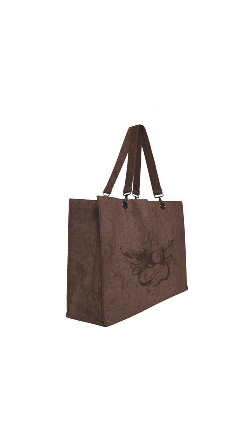 CHOCOLATE TERRY CLOTH TOTE